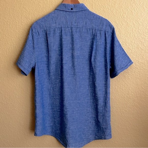 Onia Button Down Short Sleeve Linen/Cotton Shirt - Picture 3 of 8